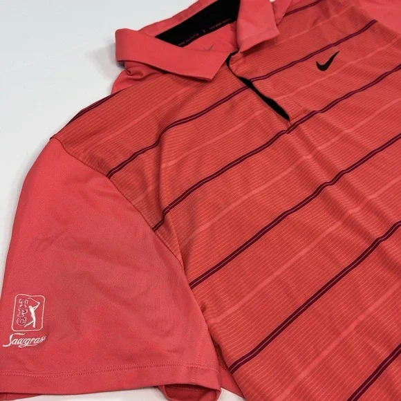 Nike Tiger Woods Collection Golf Polo Mens Size XXL Dri-Fit Performance Orange - Picture 3 of 8